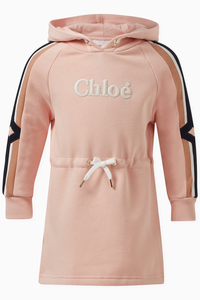 

Logo Hoodie Dress in Cotton, Pink
