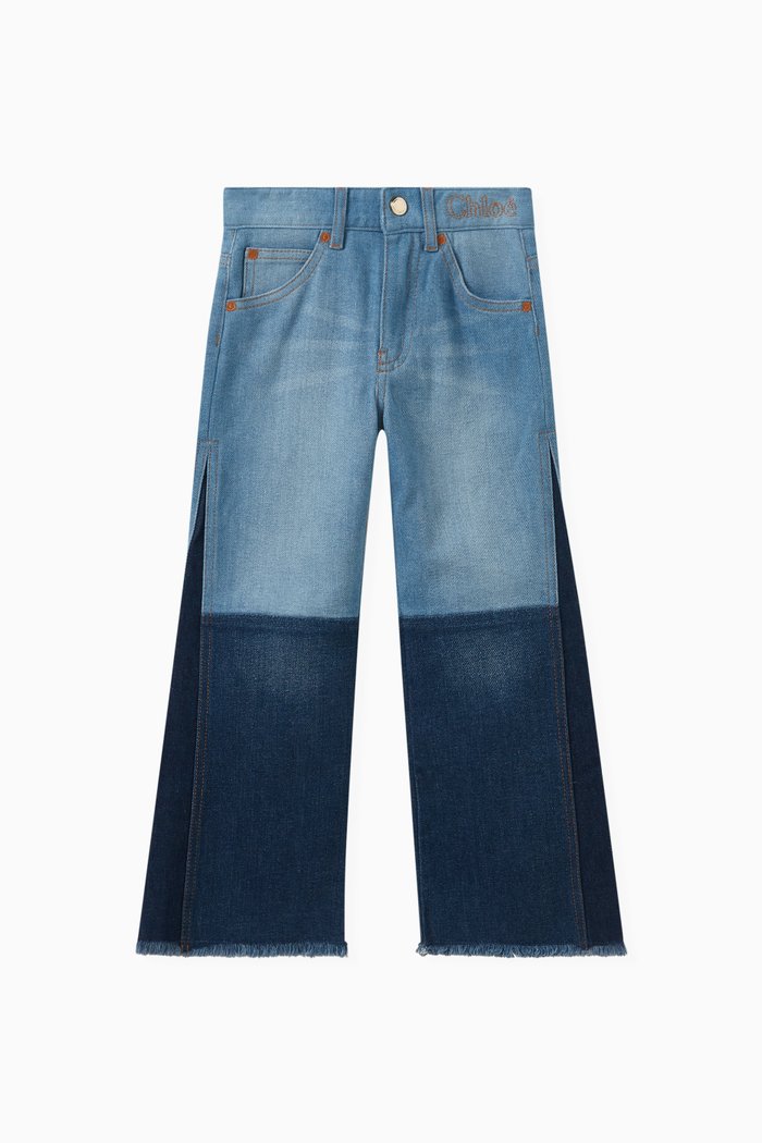 

Two-Tone Jeans in Denim, Blue