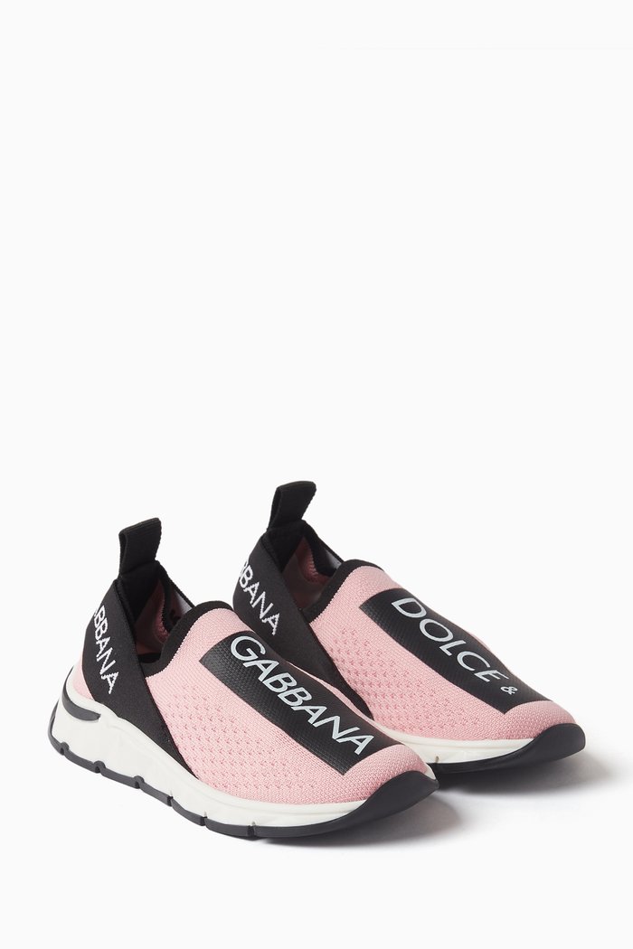 

Logo Sneakers in Knit Mesh, Pink