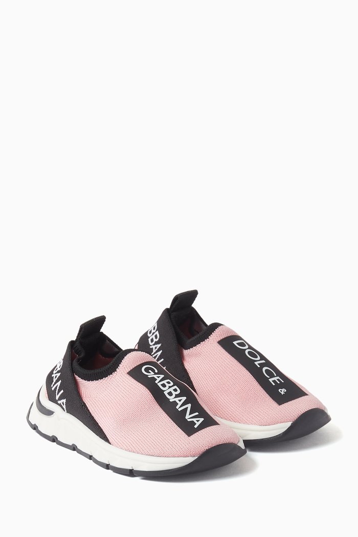 

Logo Sneakers in Knit Mesh, Pink