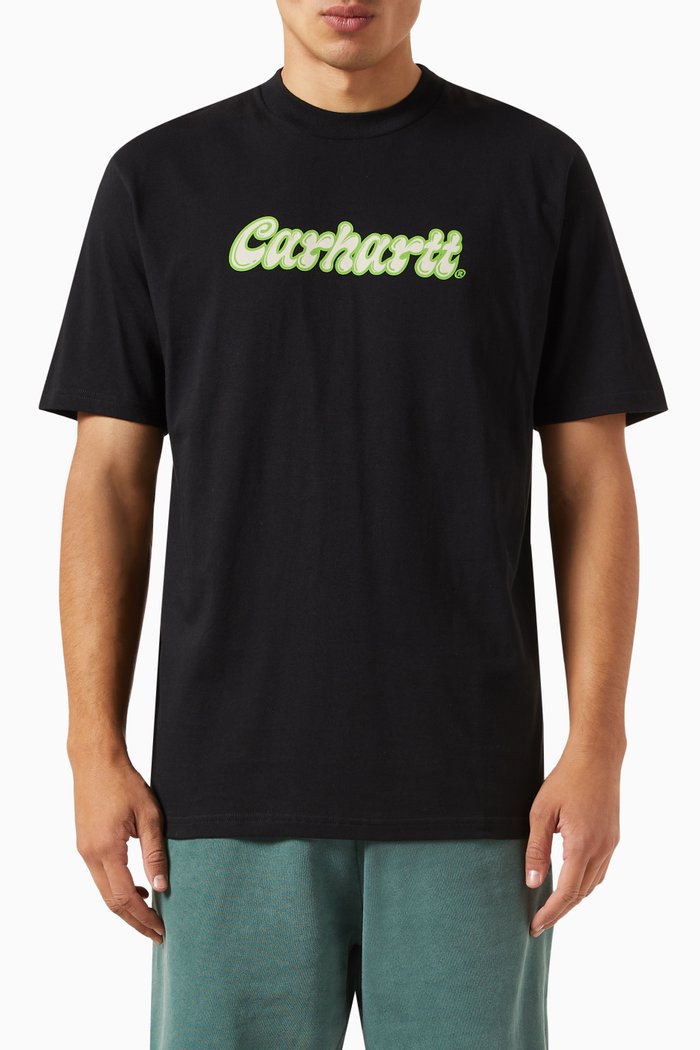 

Liquid Script T-shirt in Cotton Jersey, Black