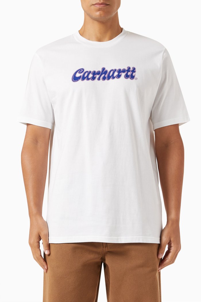 

Liquid Script T-shirt in Cotton Jersey, White
