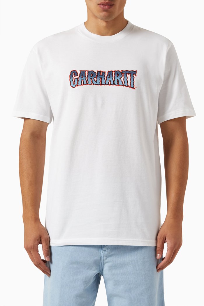

Slow Script T-Shirt in Cotton Jersey, White