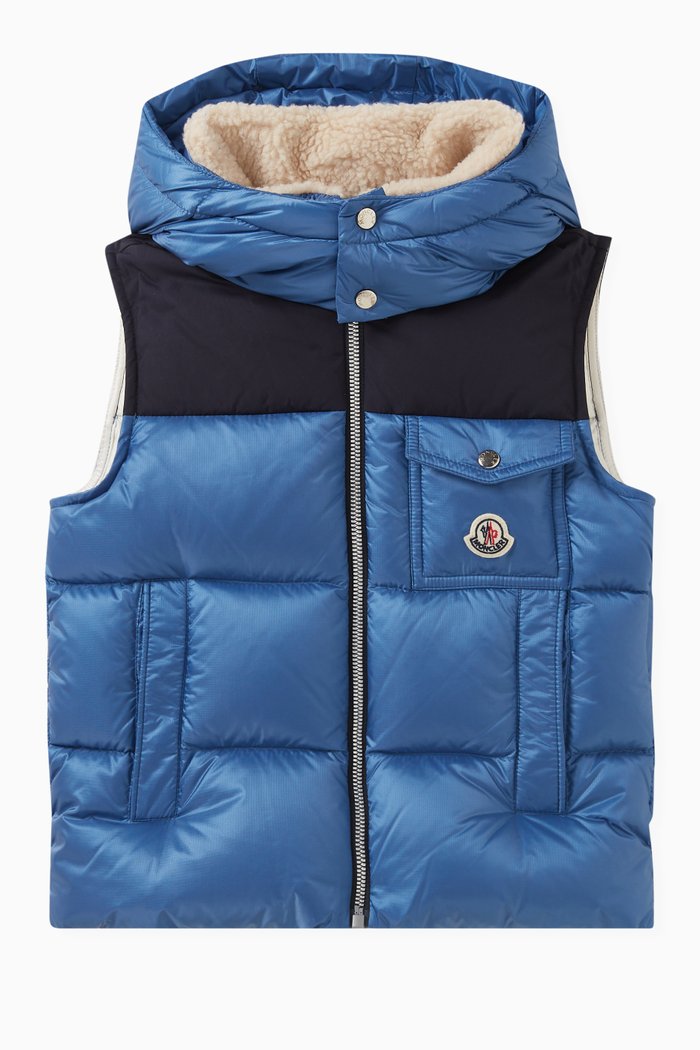 Oust Vest in Padded Nylon Ripstop, Blue