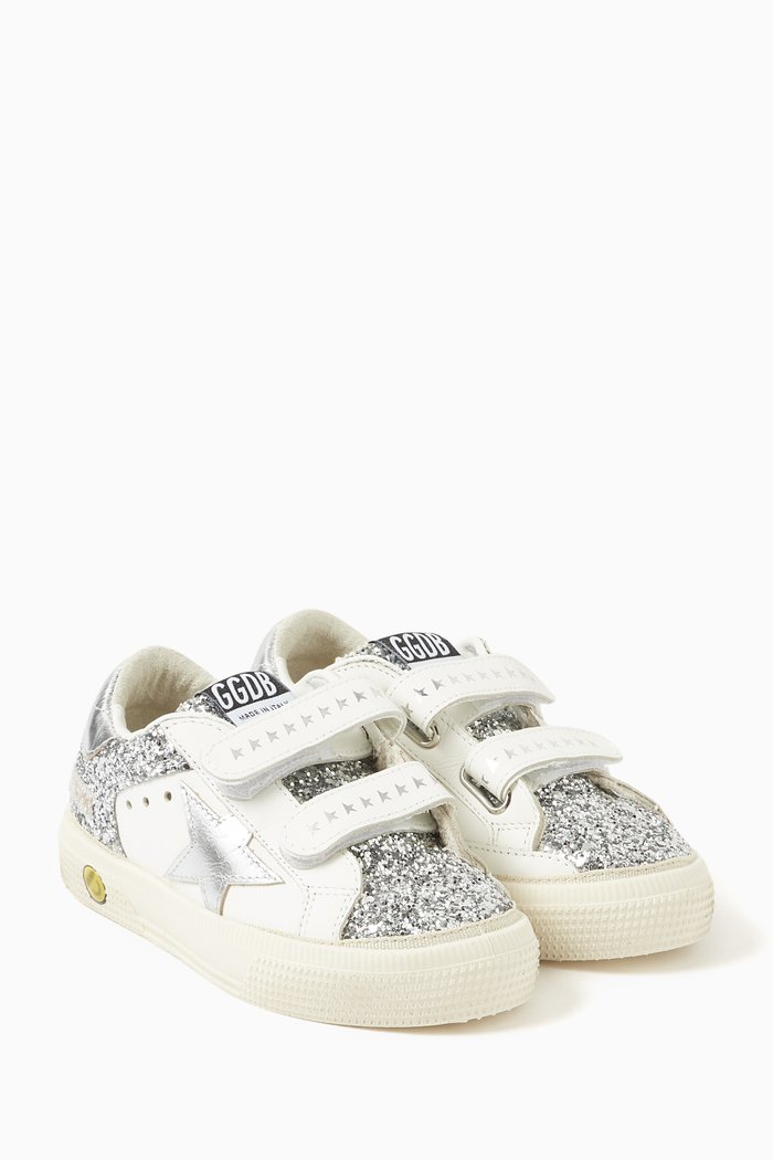 

May School Sneakers in Vegan Leather, Silver