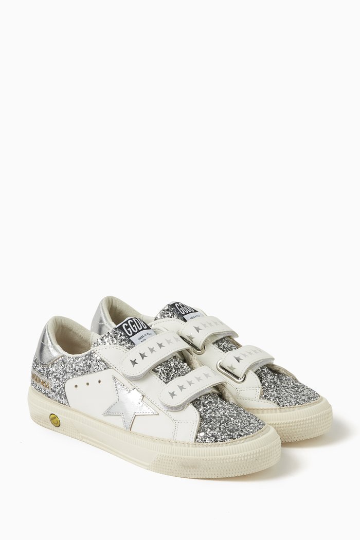 May School Sneakers in Vegan Leather, Silver