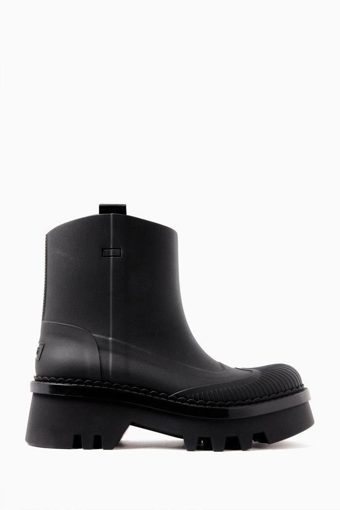 

Rania Chunky Ankle Boots in Organic Rubber, Black