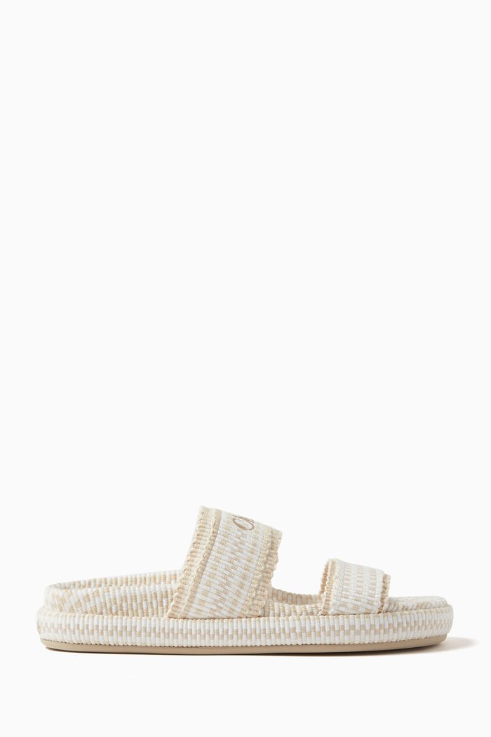 

Rori Flat Sandals in Woven Cotton, White