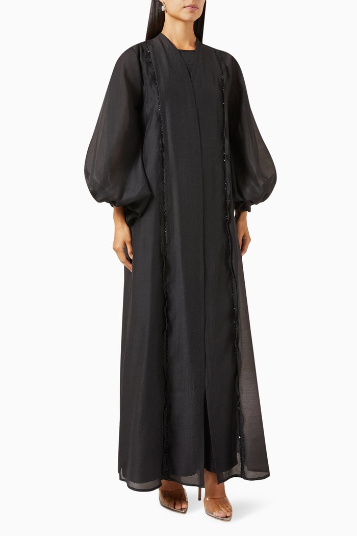 Frilled Abaya, Black
