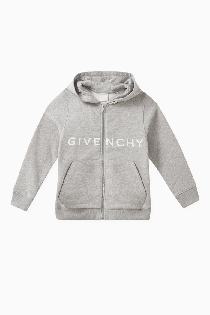 

Logo-print Hoodie in Cotton, Grey