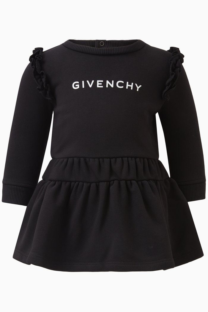 

Logo Print Dress in Cotton-blend, Black