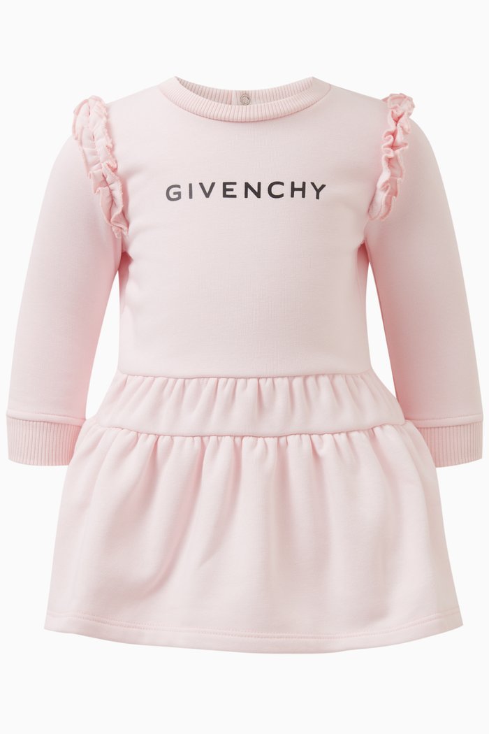

Logo Print Dress in Cotton-blend, Pink
