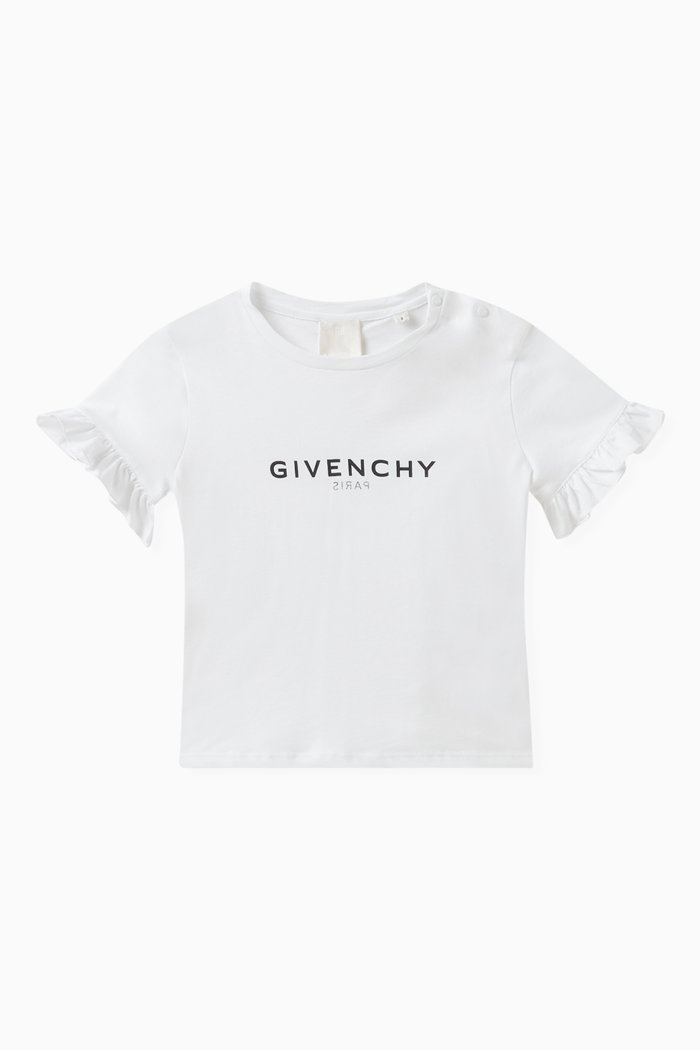 

Logo-print Ruffled T-shirt in Cotton, White