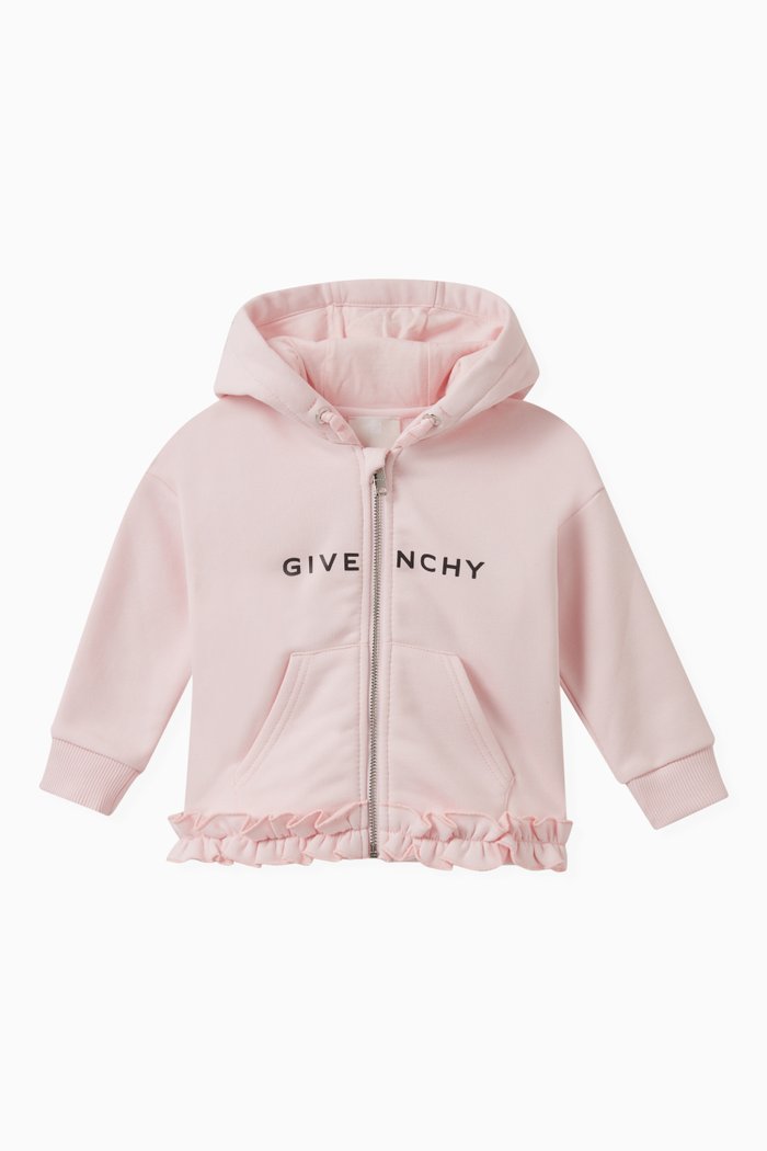 

Frill Logo Hoodie in Cotton, Pink