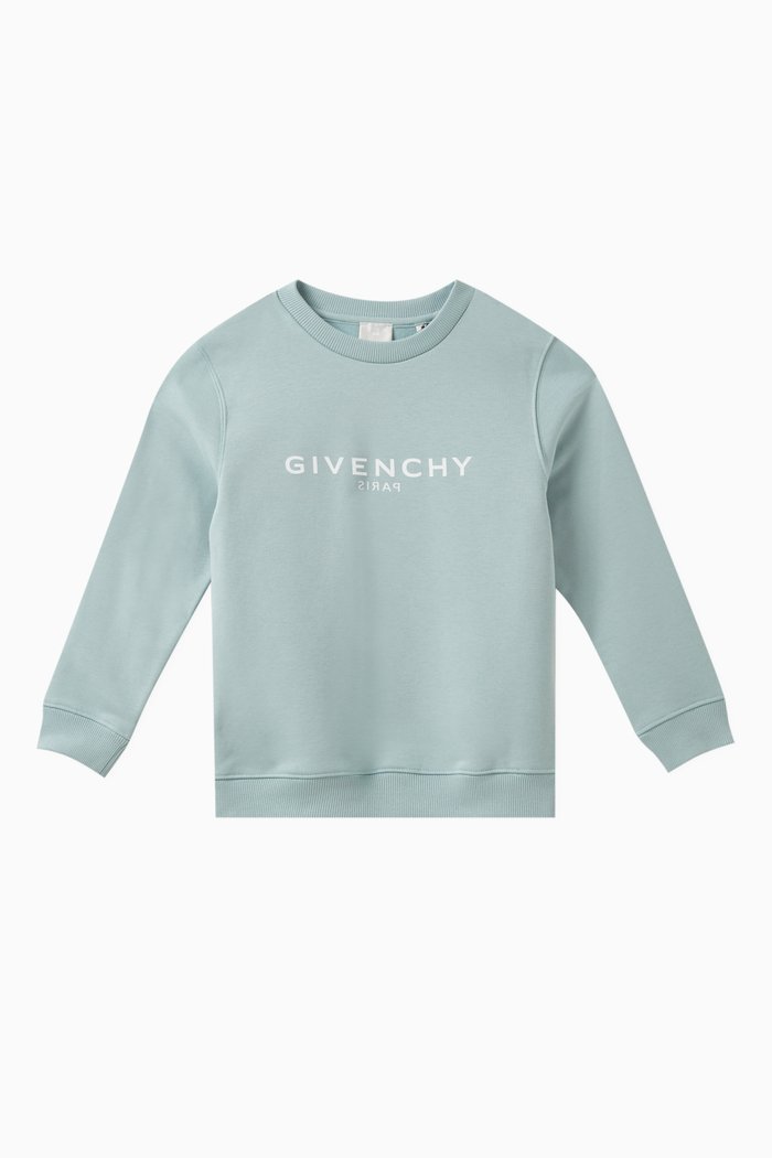 Logo-print Sweatshirt in Cotton, Blue