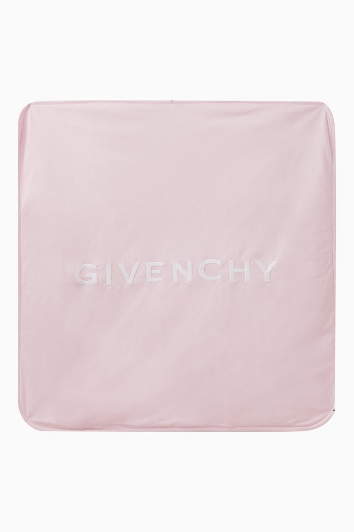 

Logo Print Baby Blanket in Cotton, Pink