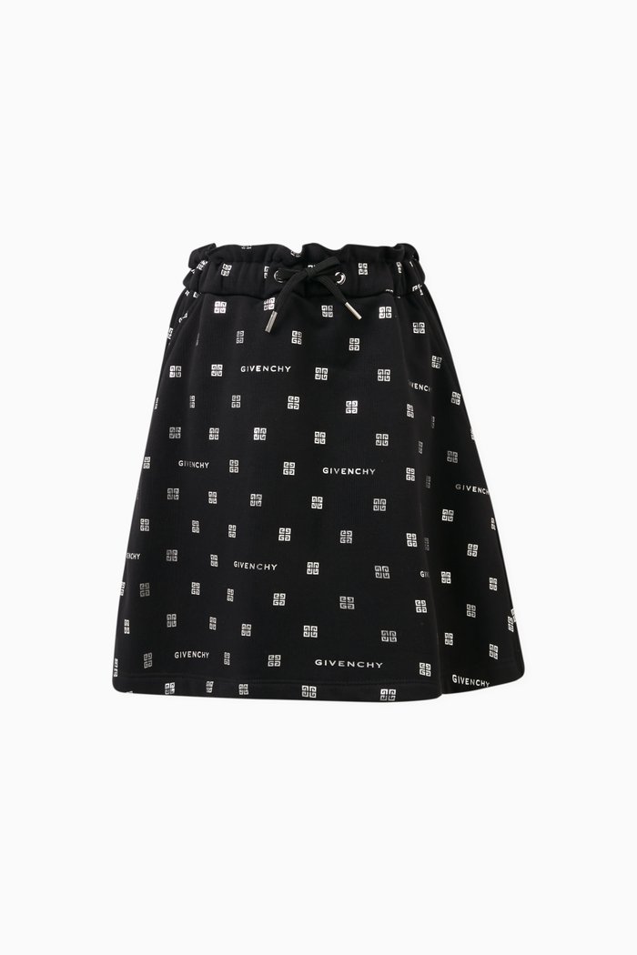 Logo-print Skirt in Cotton, Black