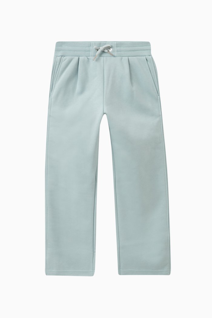 Embroidered Logo Tracksuit Pants in Cotton, Blue