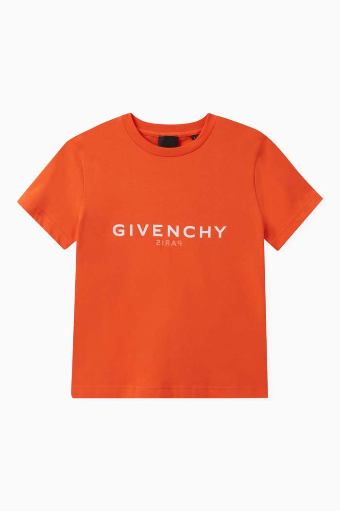 Logo-print T-shirt in Cotton, Orange