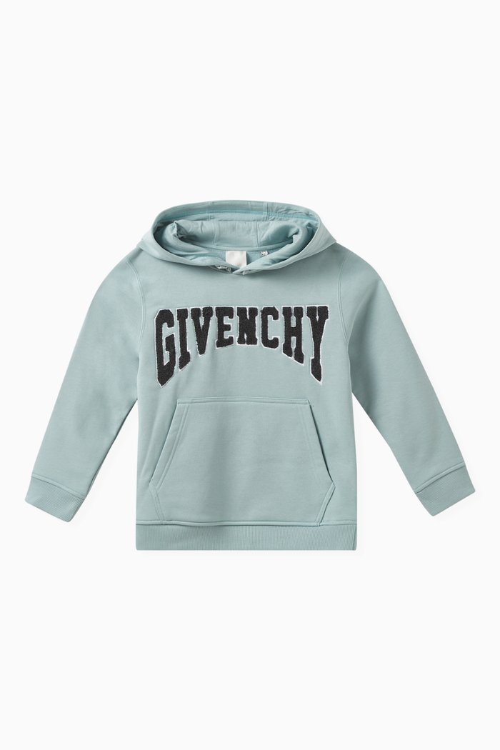 Logo-patch Hoodie in Cotton, Blue