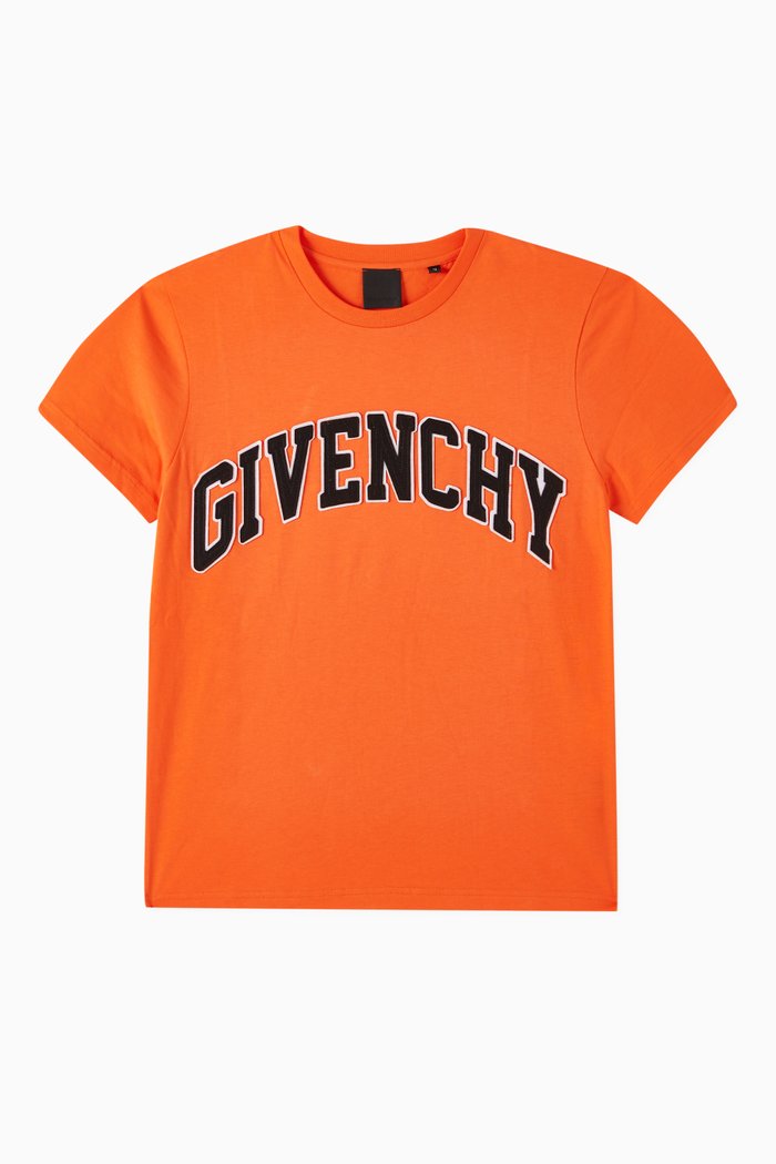 

Flocked Logo T-shirt in Cotton, Orange