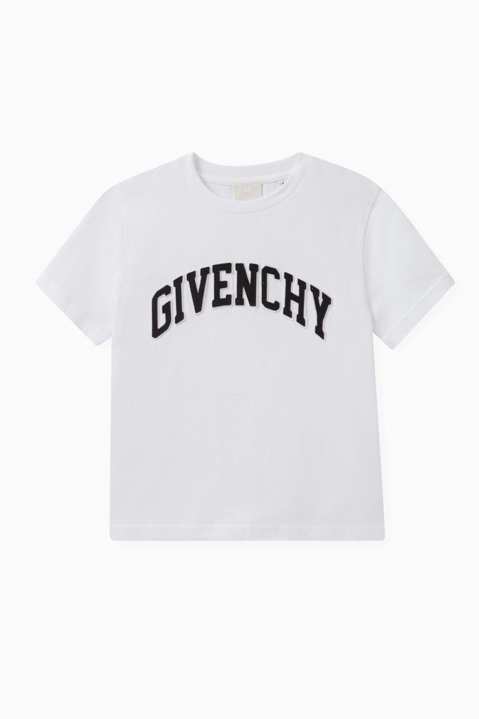 

Flocked Logo T-shirt in Cotton, White
