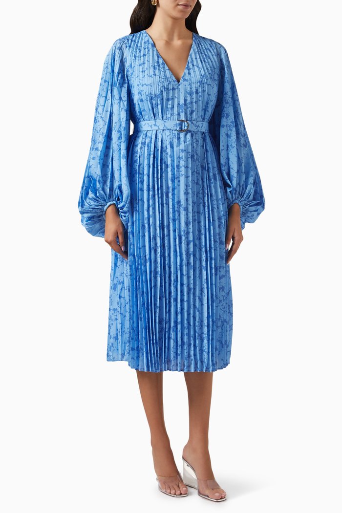 

Clockhall Pleated Dress, Blue