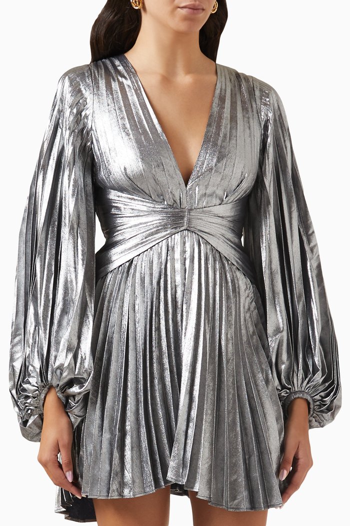 

Geneva Dress in Gunmetal, Silver