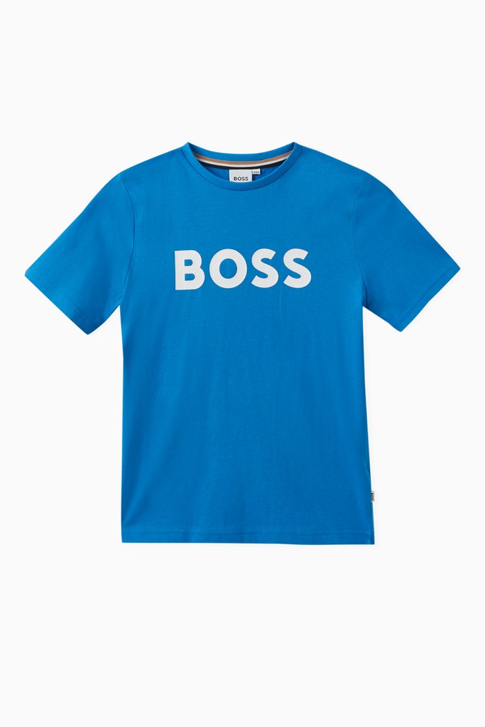 

Logo Print T-shirt in Cotton, Blue