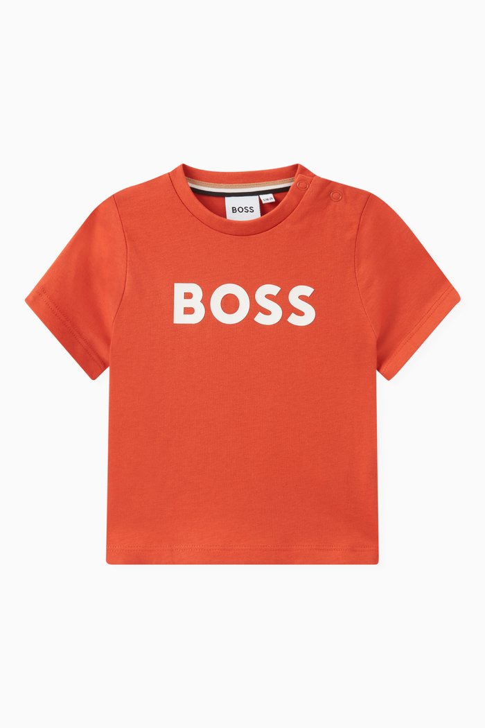 Logo-print T-shirt in Cotton, Orange