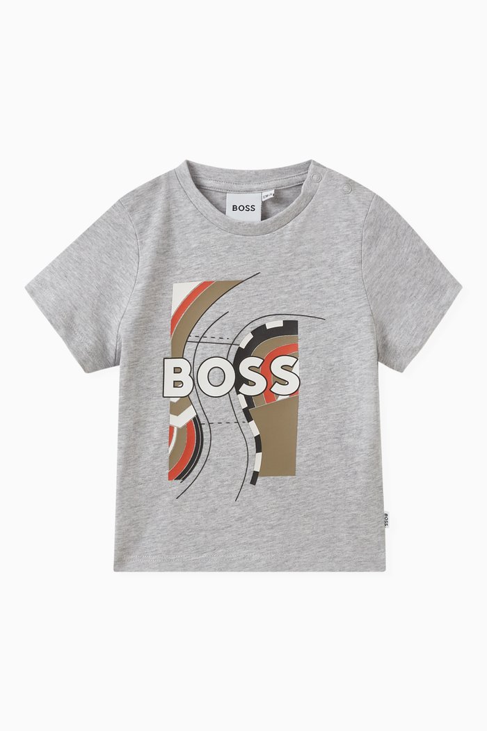 

Graphic Logo-print T-shirt in Cotton, Grey