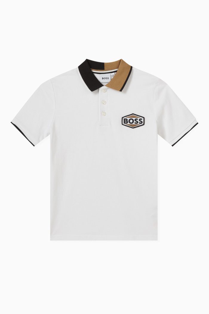 

Logo-patch Polo Shirt in Cotton, White