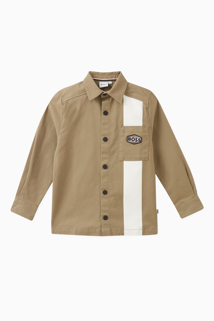 

Logo-patch Shirt in Cotton, Neutral