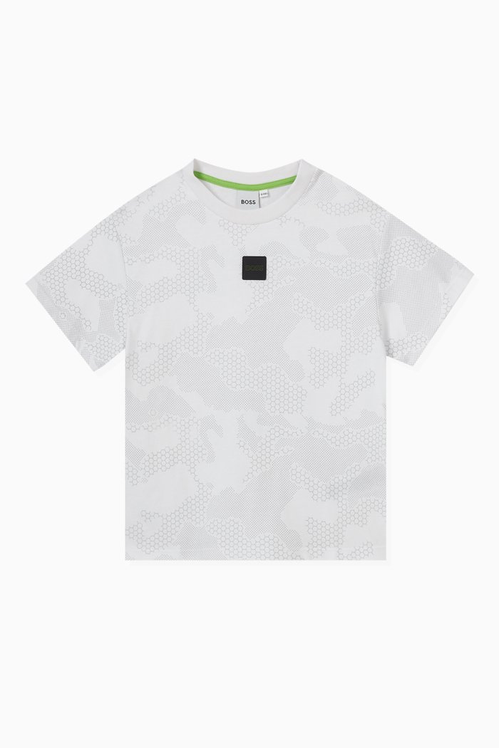 

Camouflage-print T-shirt in Cotton, White