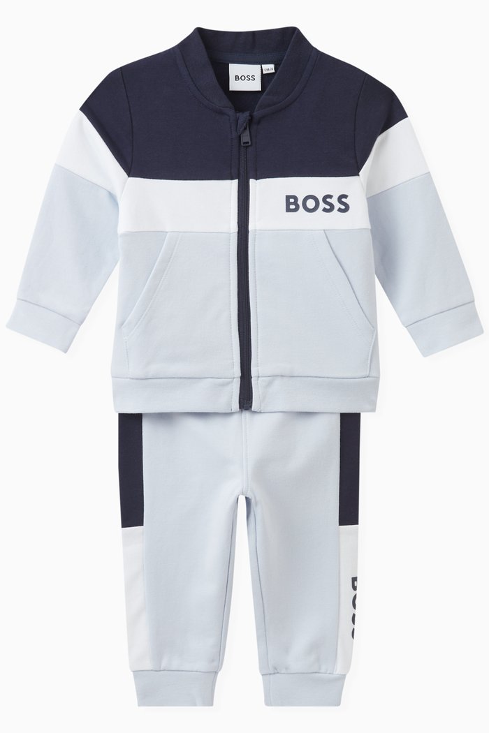 

Colour-block Tracksuit in Cotton, Blue