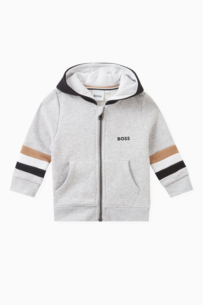 

Logo-detail Hoodie in Cotton, Grey