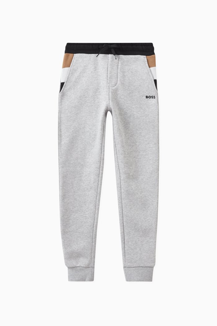 

Contrast Stripe Sweatpants in Cotton Blend, Grey