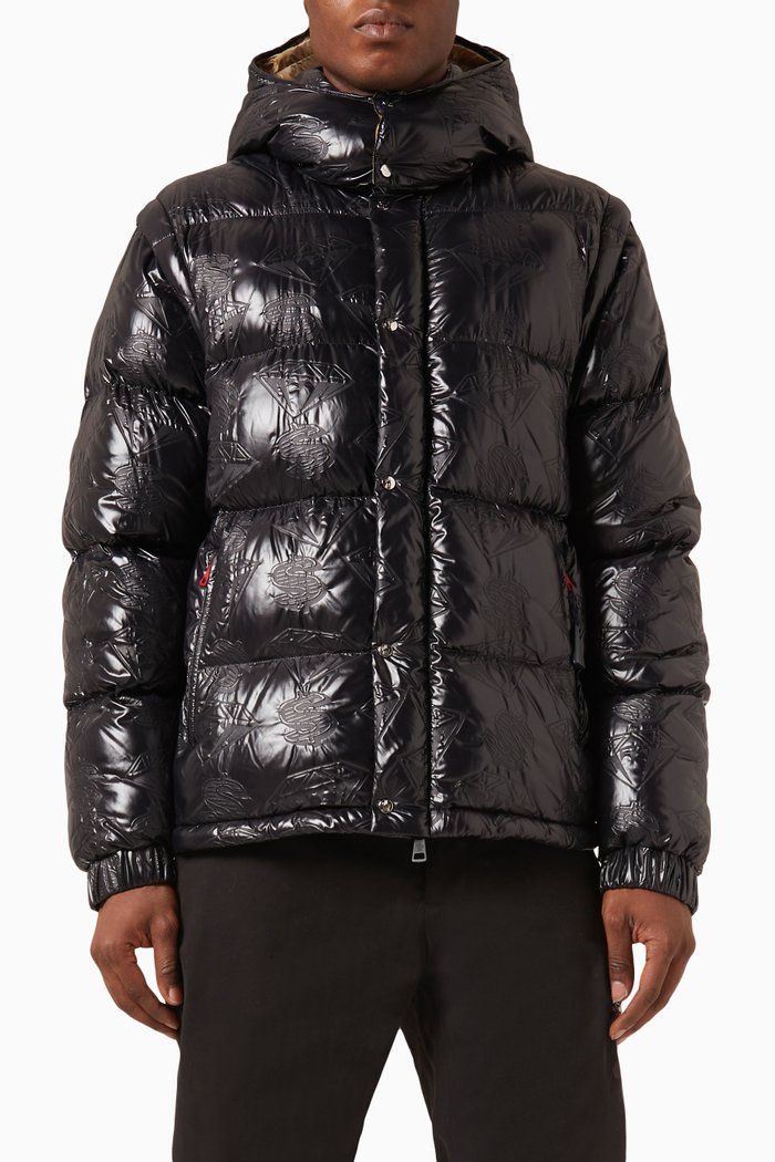 

X Billionaire Boys Club Dryden Short Bomber Jacket in Lacquered Nylon, Black