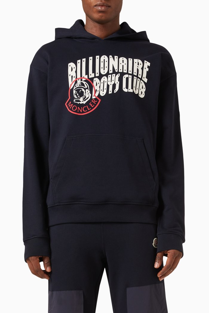 

Moncler x Billionaire Boys Club Logo Hoodie in Loopback-jersey, Black