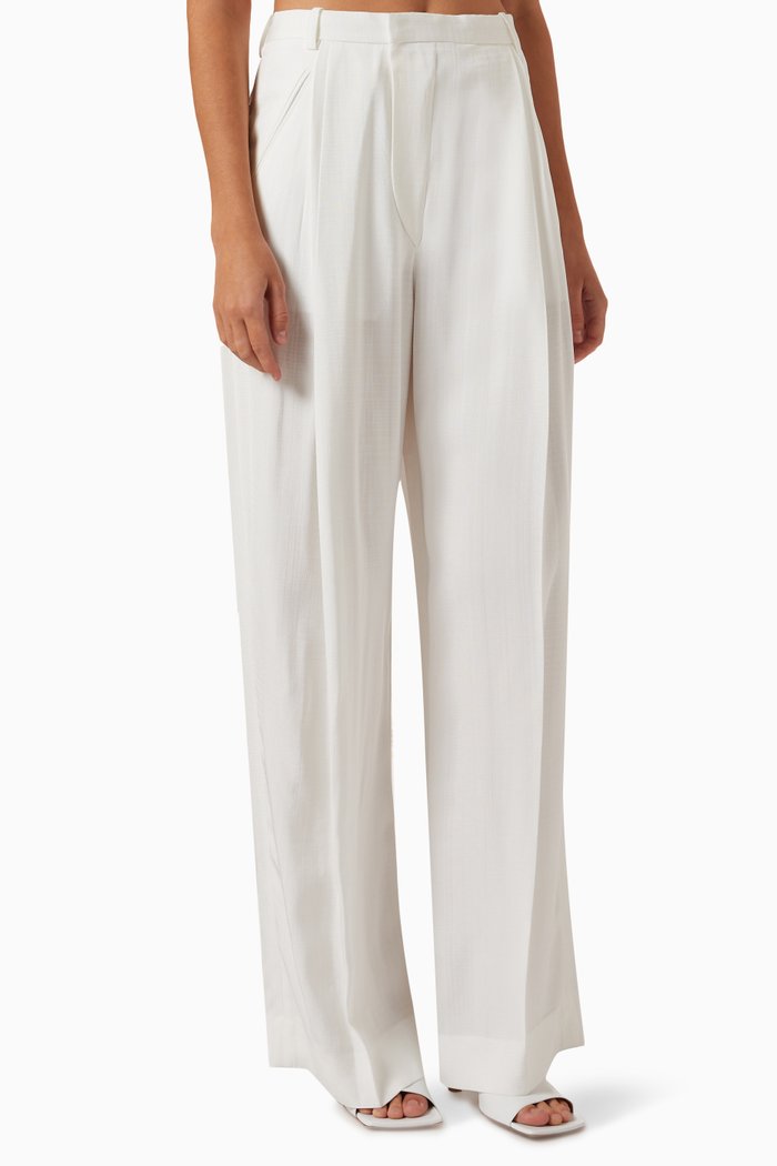 

Wide Leg Pants in Viscose, White