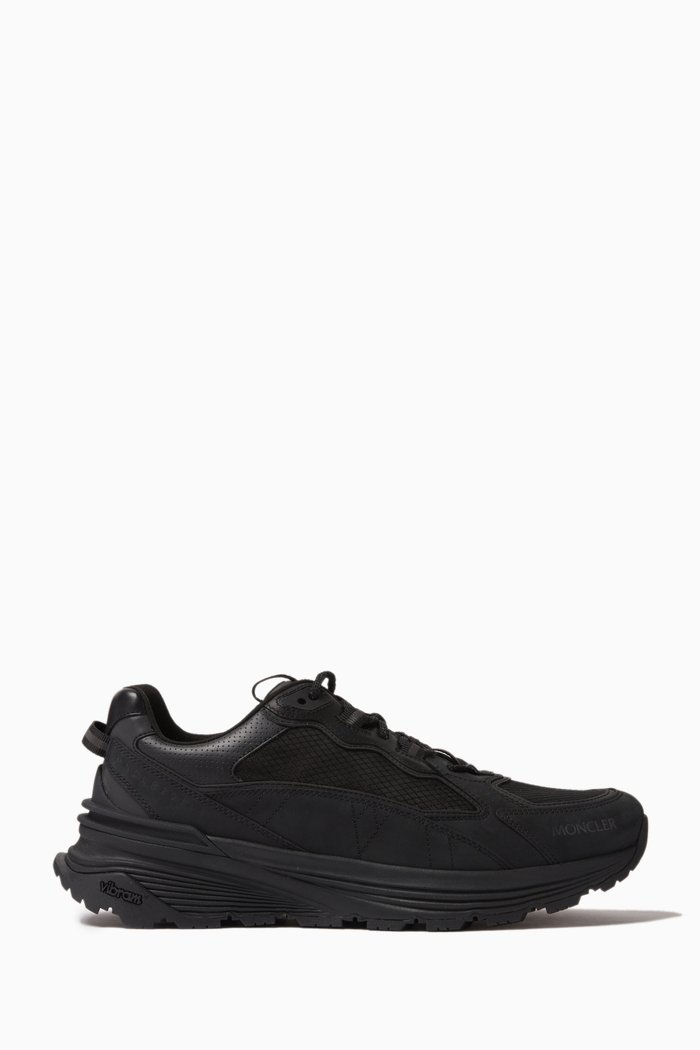 Lite Runner Low Top Sneakers in Leather, Black