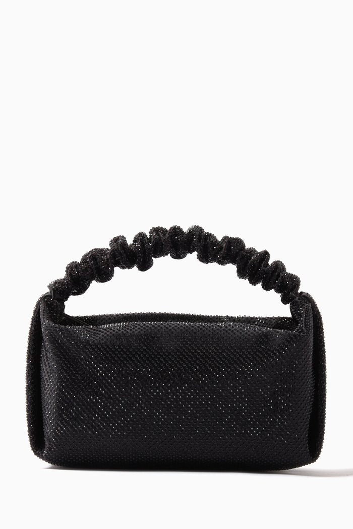 

Mini Scrunchie Bag in Satin, Black