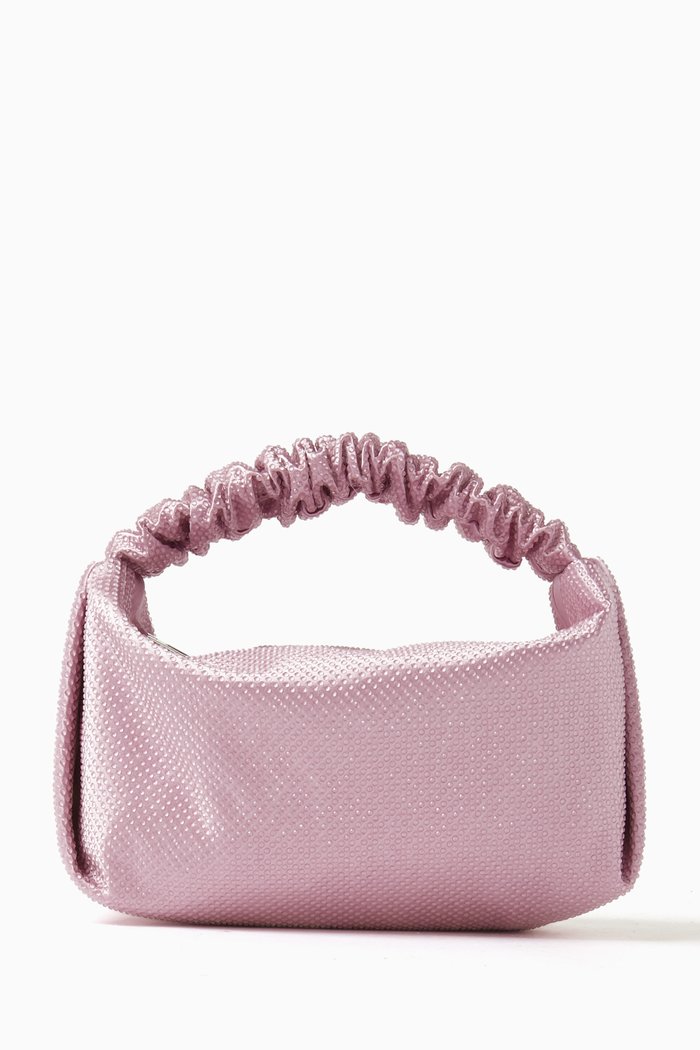 

Mini Scrunchie Bag in Satin, Purple