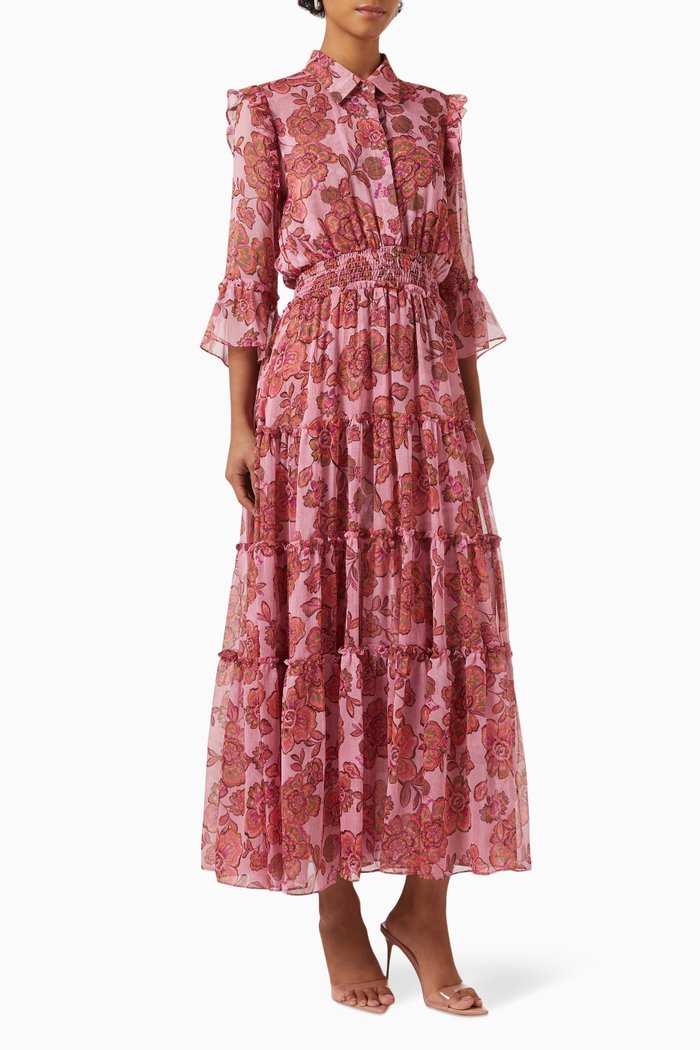 

Pamelina Dress in Chiffon, Pink