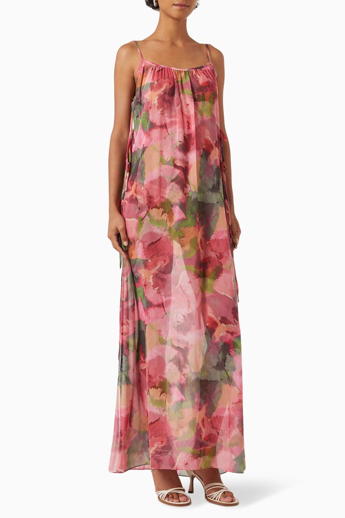 

Salome Long Top in Chiffon, Pink