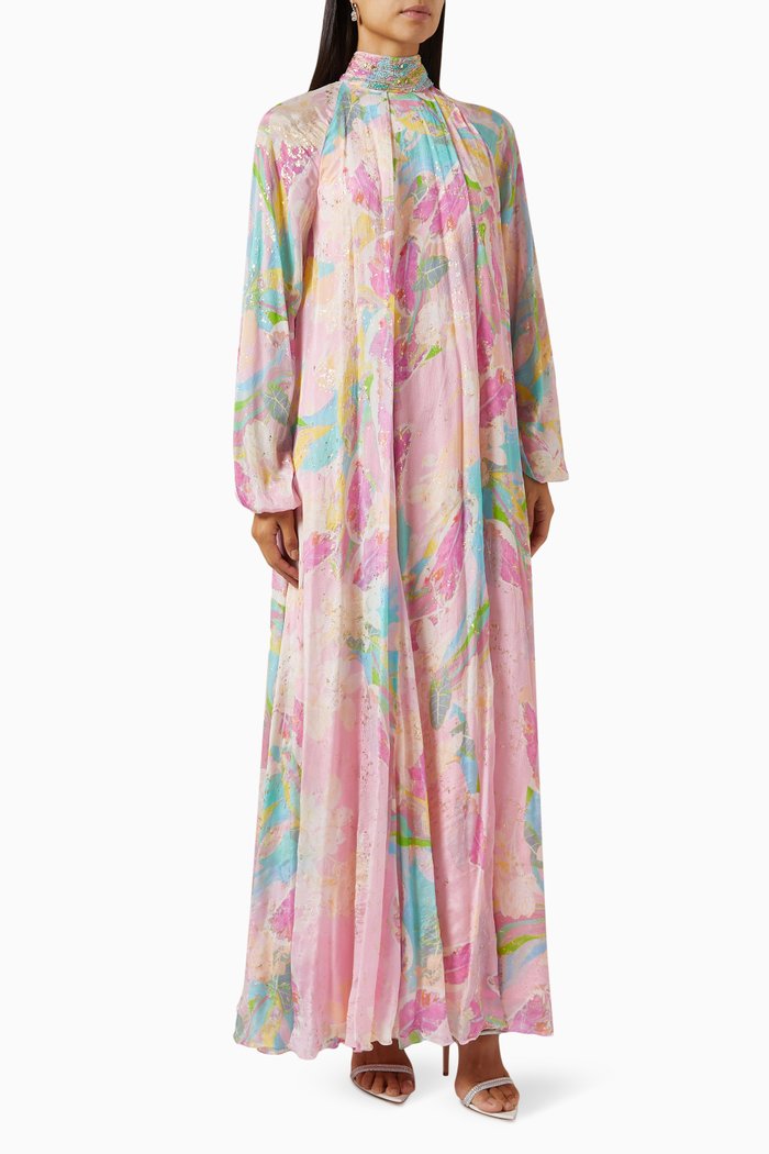 

Printed Dress in Chiffon, Pink