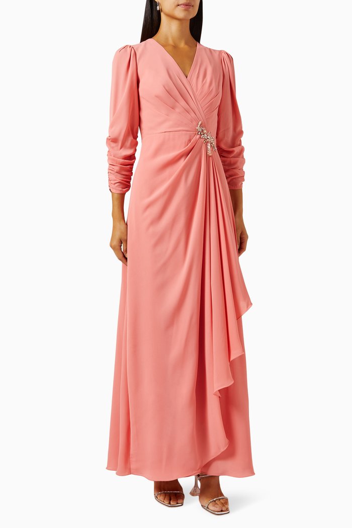 

Wrap Dress in Chiffon, Pink