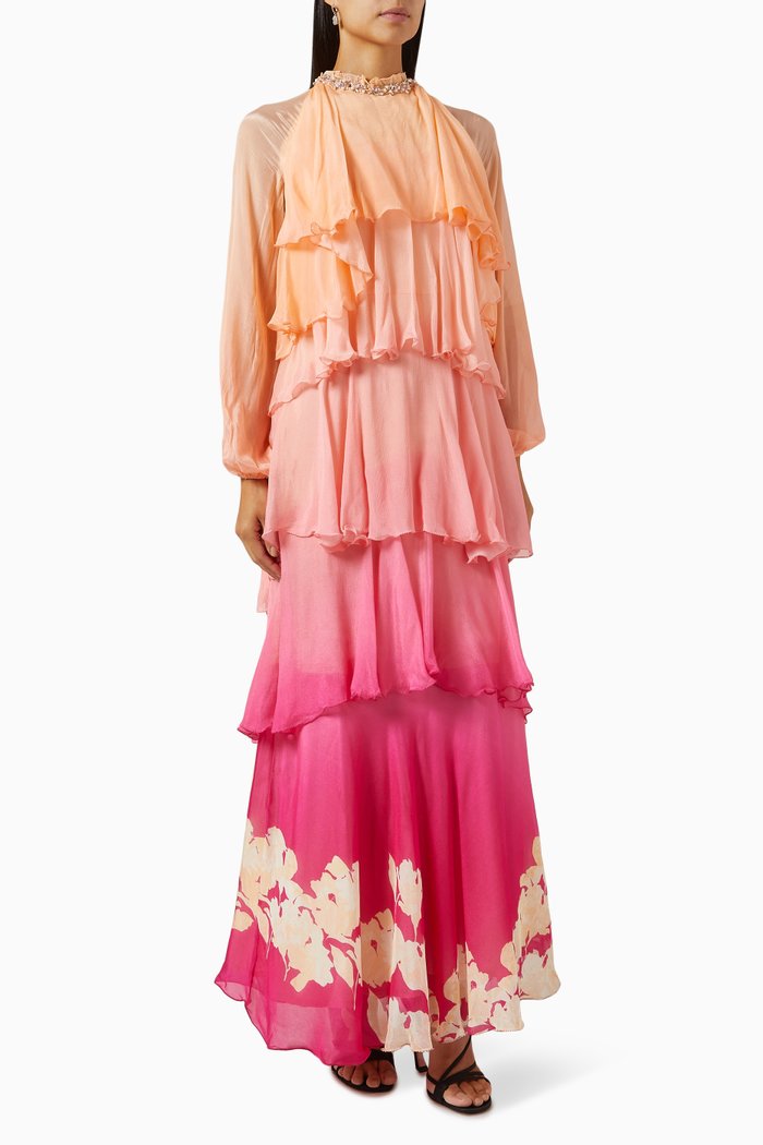 

Ombre Dress in Chiffon, Pink