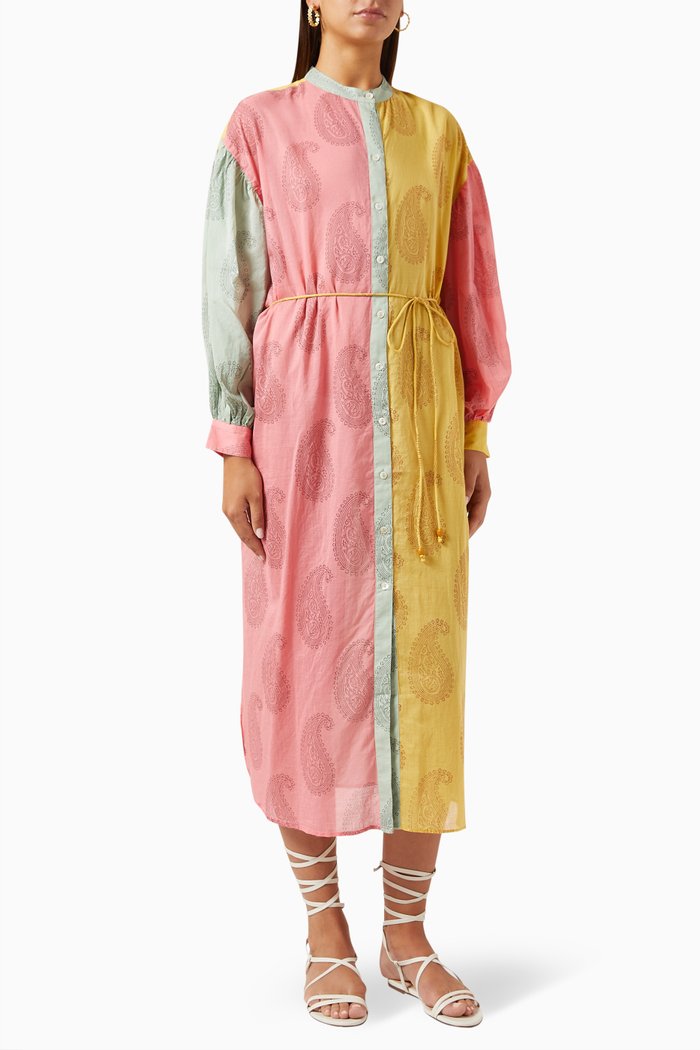 

Luciana Midi Shirt Dress in Cotton-voile, Multicolour