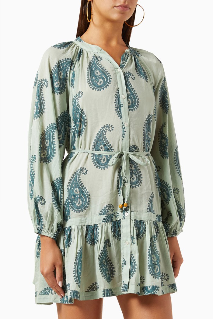 

Martine Mini Dress in Cotton-voile, Green